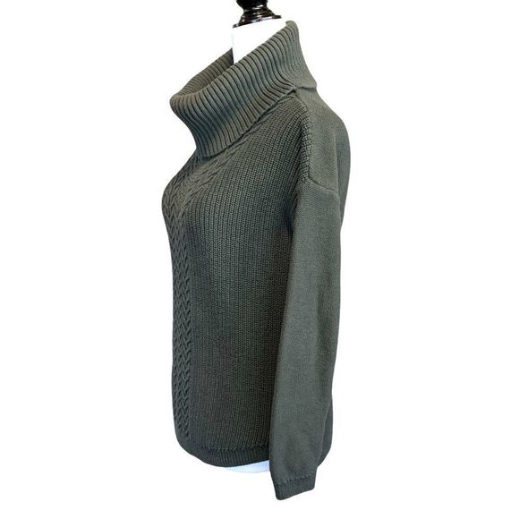 Banana Republic Cable Knit Turtleneck Green Sweater Size S - Picture 3 of 8